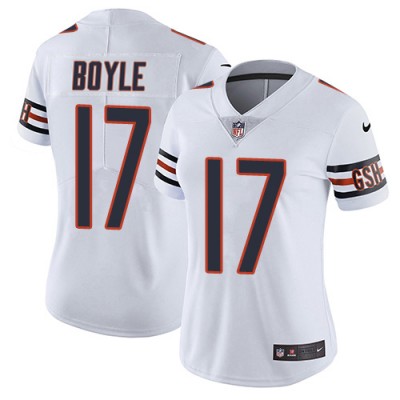 Nike Chicago Bears #17 Tim Boyle White Women's Stitched NFL Vapor Untouchable Limited Jersey